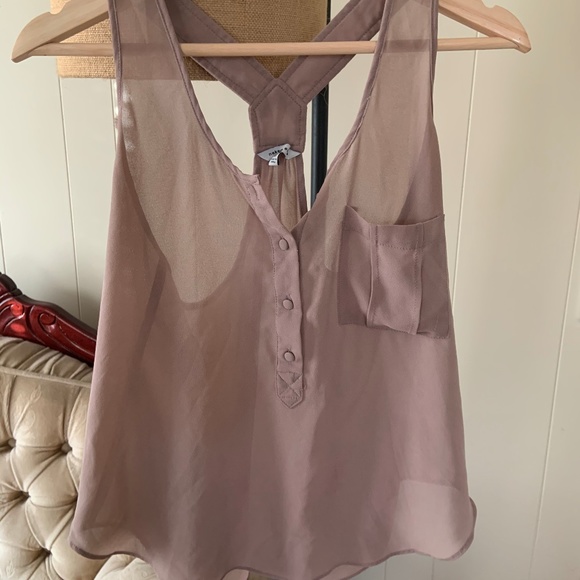 Sheer Racerback Button Up Tank - Picture 1 of 2